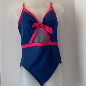 One piece navy and pink women’s size medium
